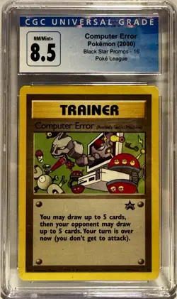CGC 8.5 Computer Error #16 Black Star Promo Pokemon League 2000 Pokemon - Image 1