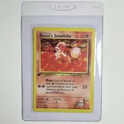 Pokemon Gym Heroes Blaine's Growlithe 1st Edition 62/132 - Pack Fresh! - Image 1