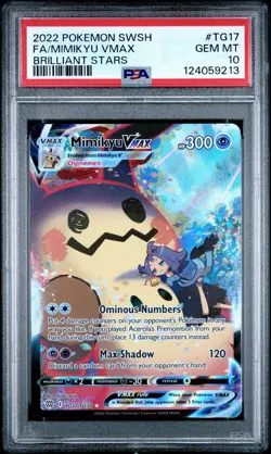 2022 Pokemon SWSH Full Art Mimikyu Vmax TG17/TG30 Brilliant Stars PSA 10 - Image 1