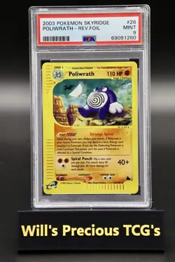 PSA 9 Poliwrath 26/144 Skyridge 2003 Reverse Holo Pokemon Card E-Series WOTC - Image 1