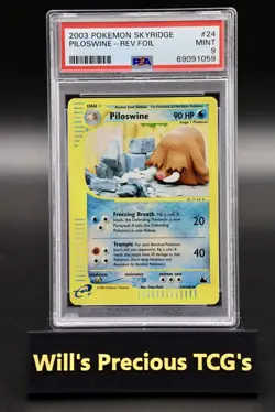 PSA 9 Piloswine 24/144 Skyridge 2003 Reverse Holo Pokemon Card E-Series WOTC - Image 1