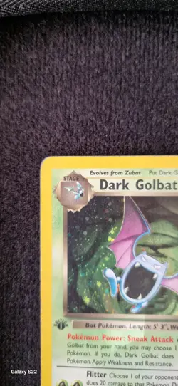 🔥Swirl 🌀 1st Edition Dark Golbat 7/82🔥 Rare Holo Pokemon Card Vintage LP - Image 3