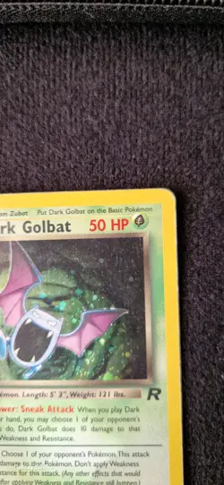 🔥Swirl 🌀 1st Edition Dark Golbat 7/82🔥 Rare Holo Pokemon Card Vintage LP - Image 4