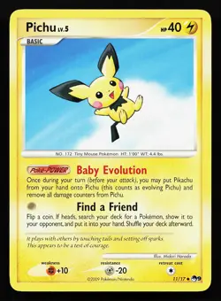 Pichu 11/17 Uncommon POP Series 9 Pokemon Card - Image 1