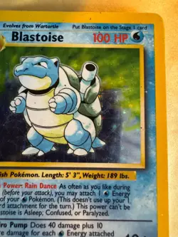 Pokemon TCG Blastoise 2/102 Holo Rare Base Set Card WOTC 1999 - Image 3