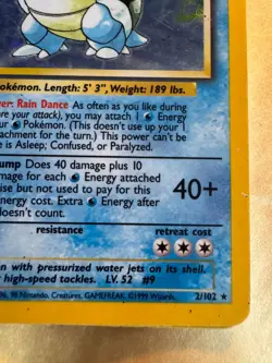 Pokemon TCG Blastoise 2/102 Holo Rare Base Set Card WOTC 1999 - Image 4