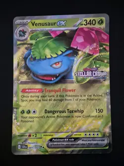 Pokemon TCG - Venusaur EX 001/142 Set Stamped JUMBO Stellar Crown Promo Card NM - Image 1