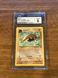 CGC 8 NM/MT Kabuto Pokemon (1999) Fossil- Unlimited - 50/62 - Image 1