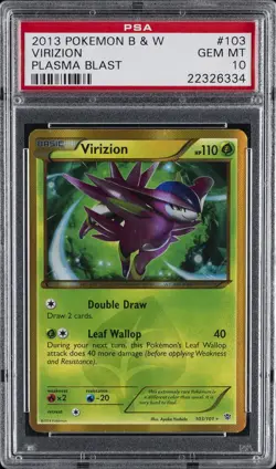 2013 POKEMON B&W PLASMA BLAST #103 VIRIZION PSA 10 - Image 1