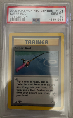 PSA 10 2000 Pokemon 1st Edition Super Rod 103 Neo Genesis LOW POP 52 First - Image 1