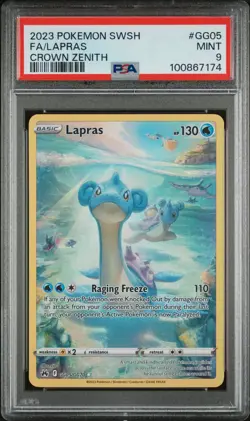PSA 9 MT 2023 POKEMON SWORD AND SHIELD CROWN ZENITH #GG05 FA/LAPRAS CROWN ZENITH - Image 1