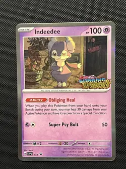 Pokemon Surging Sparks - Indeedee - SVP 154 - Built & Battle Stamped PROMO -M/NM - Image 2