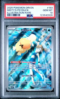 2025 POKEMON DRI EN-DESTINED RIVALS ILLUSTRATION RARE MISTY'S PSYDUCK PSA 10 - Image 1