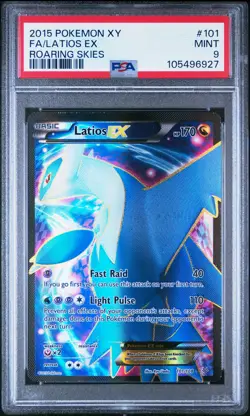 2015 POKEMON XY ROARING SKIES #101 FULL ART/LATIOS EX PSA 9 - Image 1