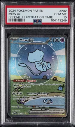 2024 POKEMON PAF EN-PALDEAN FATES SPECIAL ILLUSTRATION RARE #232 MEW EX PSA 10 - Image 1