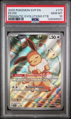 2025 POKEMON SVP EN-SV BLACK STAR PROMO #173 EEVEE PSA 10 - Image 1