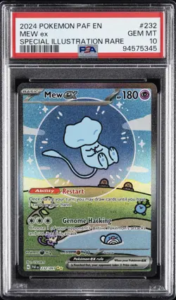 2024 POKEMON PAF EN-PALDEAN FATES SPECIAL ILLUSTRATION RARE #232 MEW EX PSA 10 - Image 1