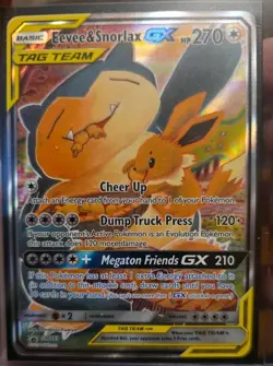 Eevee & Snorlax GX - SM169 - Pokemon Sun & Moon Promo Ultra Rare Card LP - Image 1