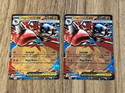 x2 Mega Lucario ex 077/132 Mega Evolution 2025 Rare Pokemon Card TCG - Image 1