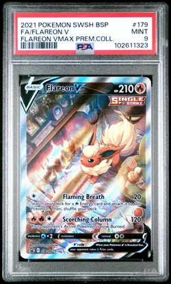 2021 POKEMON SWSH BLACK STAR PROMO #179 FULL ART/FLAREON V PSA 9 - Image 1