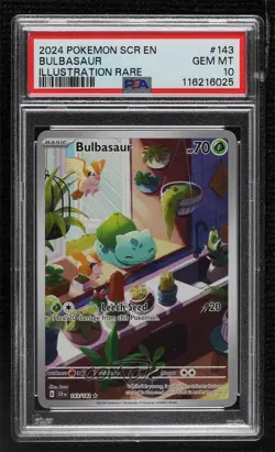 Bulbasaur Illustration Rare Pokemon SV07: Stellar Crown PSA 10 GEM MT - Image 1