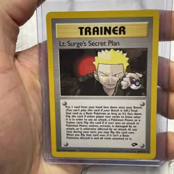 Pokemon Card Gym Challenge Unlimited Lt. Surge's Secret Plan 107/132 LP+ Vintage - Image 1