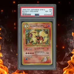 1999 Pokemon Gym 2 Japanese BLAINE'S ARCANINE #59 Holo PSA 8 - Image 1