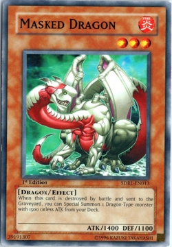 Masked Dragon - SDRL-EN013 1st Edition Common YuGiOh TCG Card - Image 1