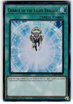 Yugioh Charge of the Light Brigade RA02-EN055 Ultra Rare 1st Ed Near Mint - Image 1