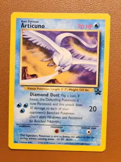 Articuno 22 NM Black Star Promo Rare Pokemon TCG Card 2000 Pokemon WOTC - Image 1