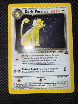 Dark Persian Black Star Promo #17 Holo Pokemon Card *Damaged* - Image 1