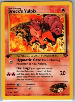 Brock's Vulpix 1st Edition 37/132 Gym Challenge - Pokemon Card - NM - Image 1
