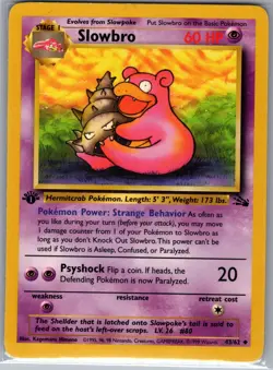 Slowbro 1st Edition 43/62 Fossil - Pokemon Card - LP - Image 1