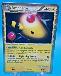 Ampharos 105/123 Rare Holo Pokemon Card - HeartGold SoulSilver 2010 - LP/MP - Image 1