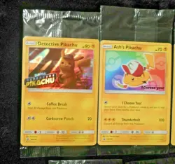 Sealed Ash's Pikachu Detective Sm190 Build A Bear 20/108 42/146 Pokemon Card Lot - Image 3