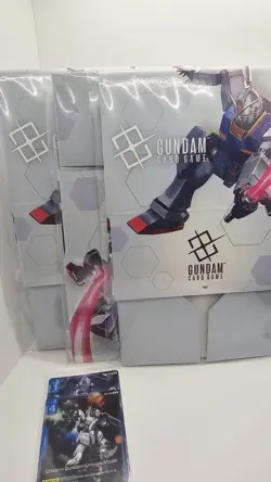 3x Gundam Card Game Booster Release 01 Storage Box & 1x Promo Pack New & Sealed - Image 5