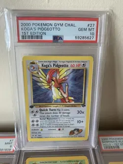 Pokemon Card Koga's Pidgeotto Gym Challenge TCG 27/132 Rare PSA 10 - Image 1