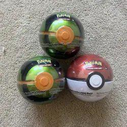 Pokemon TCG Pokeball Tin 2xDusk Ball C20- Pokeball D20 3 Packs & 1 Coin New - Image 1