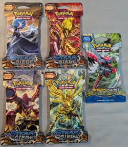 POKEMON TCG XY STEAM SIEGE - Art Set - SLEEVED BOOSTER PACK + XY BREAKpoint Pack - Image 1