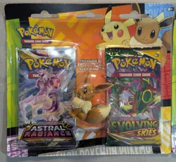 Pokemon TCG Back to School Pikachu & Eevee Eraser Blister Set Evolving Skies - Image 2