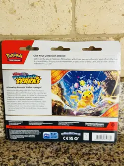 Pokemon Scarlet Violet Surging Sparks 3 Pack Booster Blister Zapdos New Sealed - Image 2