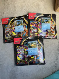 6x Pokemon TCG Mega Evolution 3 Pack Blister Psyduck- In Hand - Image 1