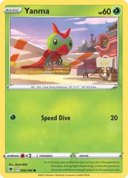 Yanma 006/189 Astral Radiance Reverse Holo Common -NM- Pokemon DNA GAMES - Image 1