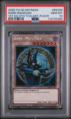 2025 YU-GI-OH! RA04-QUARTER CENTURY STAMPEDE #EN106 DARK MAGICIAN PSA 10 - Image 1
