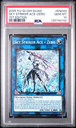 Yu-Gi-Oh! Sky Striker Ace=Zero DUAD-EN049 Secret Rare 1st Edition - PSA 10 - Image 1