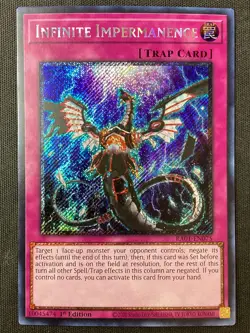 Yugioh RA01-EN075 Infinite Impermanence 1st Platinum Secret Rare NM (Print Line) - Image 1