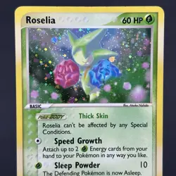 Roselia 9/97 EX Dragon Holo Rare Pokemon Card TCG 2003 Vintage Foil Grass Flower - Image 3