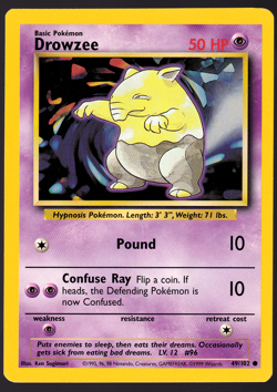 Drowzee 49/102 Base Set 1999 Pokemon TCG Card NM - Image 1