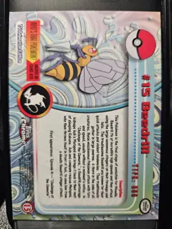 Beedrill 2000 Topps Chrome Pokemon T.V. Animation Series Holo #15 - Image 2