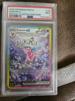 2025 Spanish Pokemon Prismatic Evolutions Espeon ex 155/131 PSA 9 - Image 1